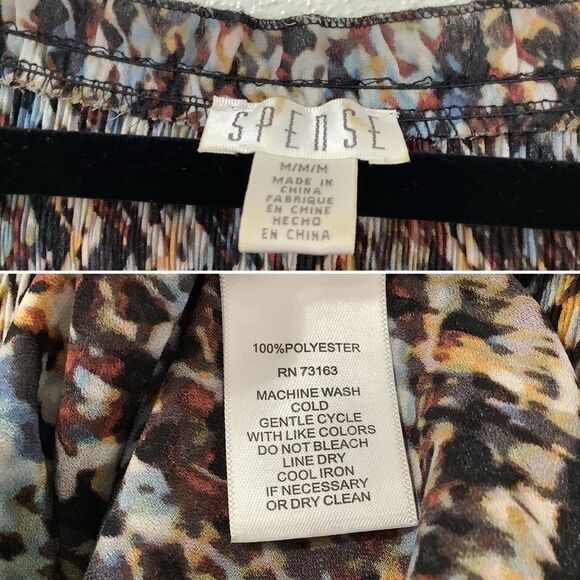 Spense Western Boho Multicolor Snakeskin Oversized Sheer Peasant Blouse Medium - Picture 11 of 12